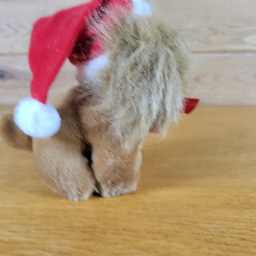 Vtg 1987 Isotoner Cocker Spaniel Christmas Plush Puppy Dog Santa Hat Toy 6